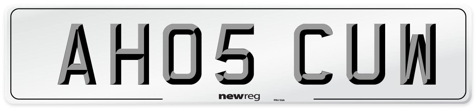AH05 CUW Number Plate from New Reg